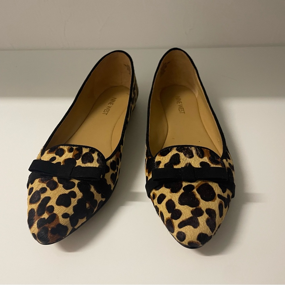 Nine West Leopard Leather Upper Flats